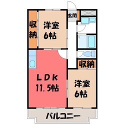 東武宇都宮駅 徒歩22分 3階の物件間取画像